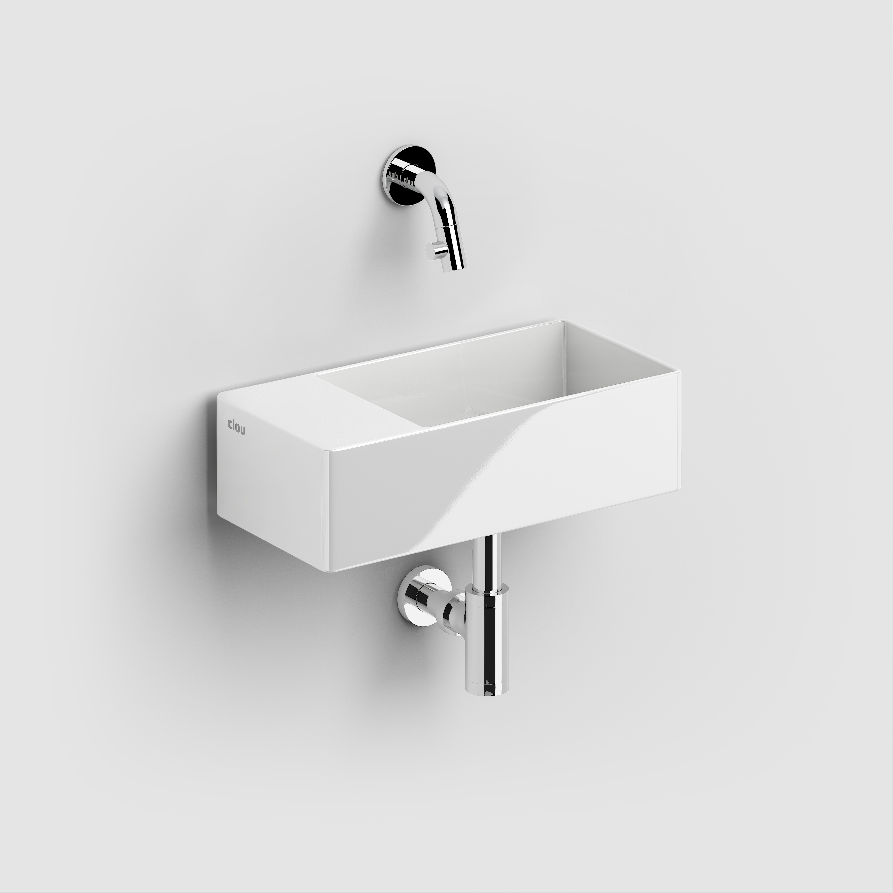 Clou New Flush 3 fontein incl. plug wit ker. voorbew. kraangat links CL/03.03432
